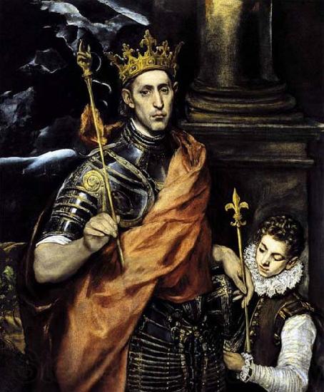 GRECO, El St Louis, King of France, with a Page Norge oil painting art